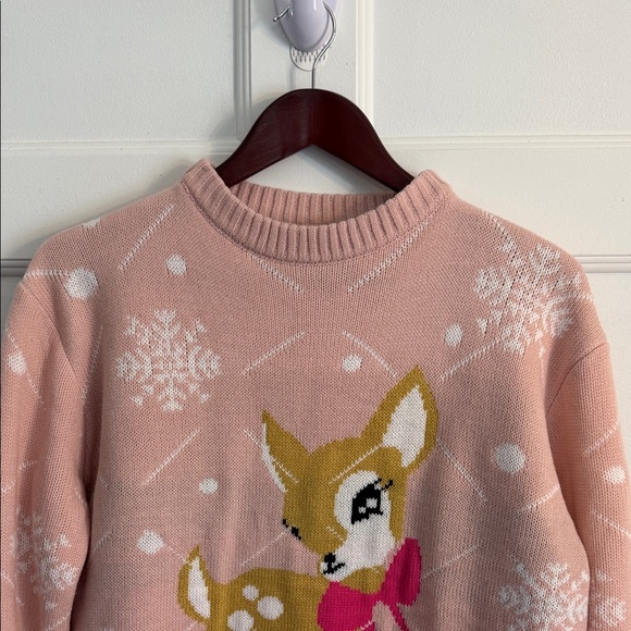Pink Deer Pattern Sweater - Picture 2 of 7